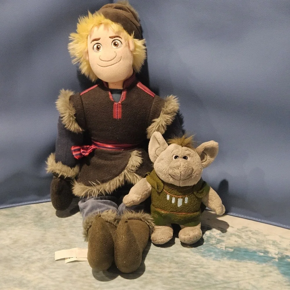 Disney Frozen Kristoff Sven Troll Plush Bundle 3 Pc Disney Store Just Play